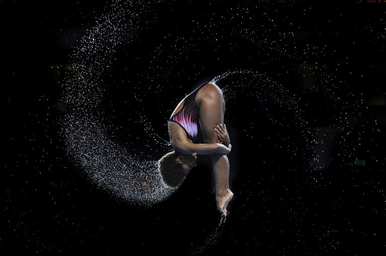 Vận động viên người Canada Jennifer Abel tranh tài ở lượt chung kết nội dung nhảy cầu 1m nữ tại Đại hội thể thao các nước thịnh vượng chung 2014, ở Edinburg, Scotland, 01/08/2014.