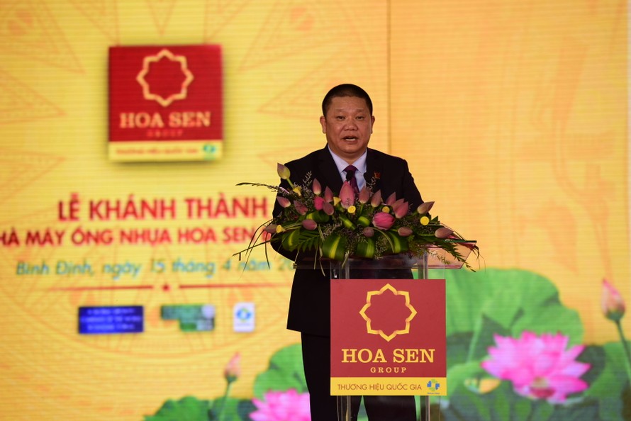 Ông Lê Phước Vũ, Chủ tịch Tập đoàn Hoa Sen phát biểu khai mạc
