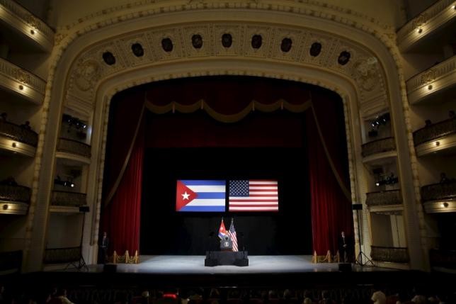 Tổng thống Mỹ Barack Obama đọc diễn văn trước người dân Cuba ở La Habana ngày 22/3/2016. Ảnh: Reuters