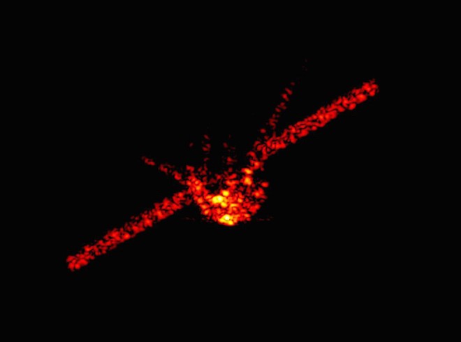 Hình ảnh trạm vũ trụ Thiên Cung 1 chụp bằng máy móc chuyên dụng hôm 30/3. Ảnh: US News Aggregator. 