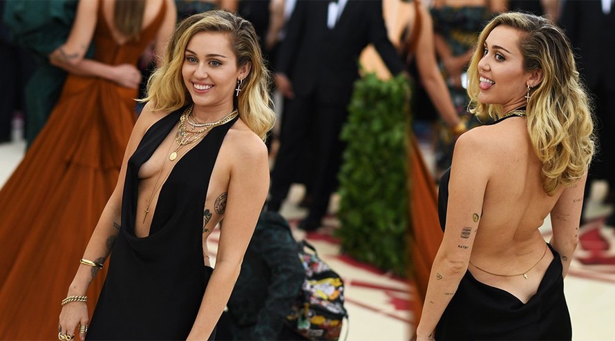 Miley Cyrus mặc hở hang quá đà tại thảm đỏ thời trang danh giá Met