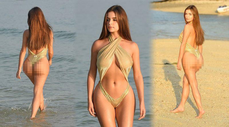 Nàng mẫu nội y Demi Rose khoe ba vòng 'bỏng rẫy' trên biển