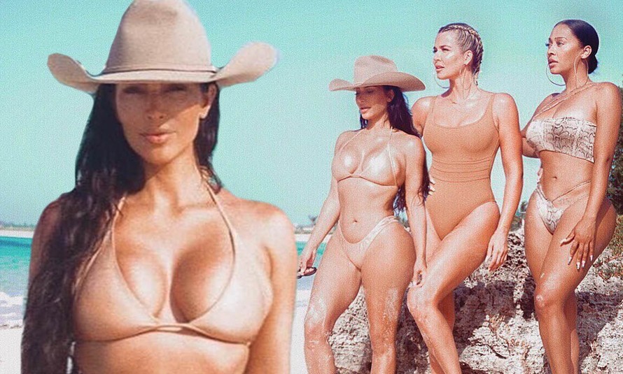 Kim Kardashian và hội chị em 'thiêu đốt' ánh nhìn với bikini màu nude