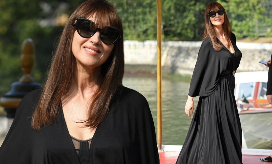 'Tượng đài nhan sắc Ý' Monica Bellucci siêu gợi cảm với áo cổ sâu buông lơi