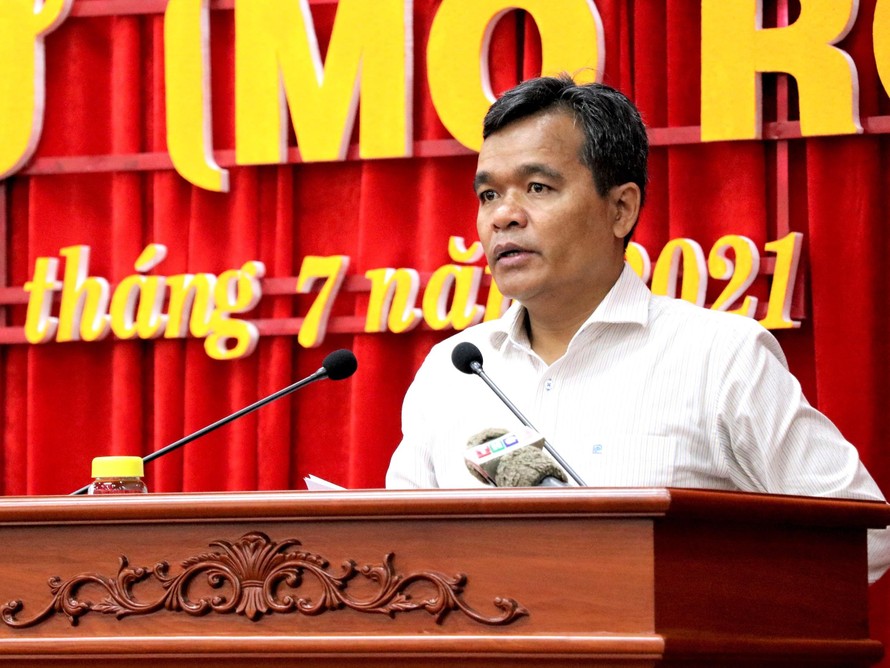Bí thư Tỉnh ủy Gia Lai Hồ Văn Niên phát biểu khai mạc hội nghị