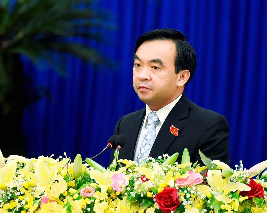 Ông Đặng Phan Chung trong một cuộc họp đầu tháng 7 (ảnh cắt từ Báo Gia Lai)