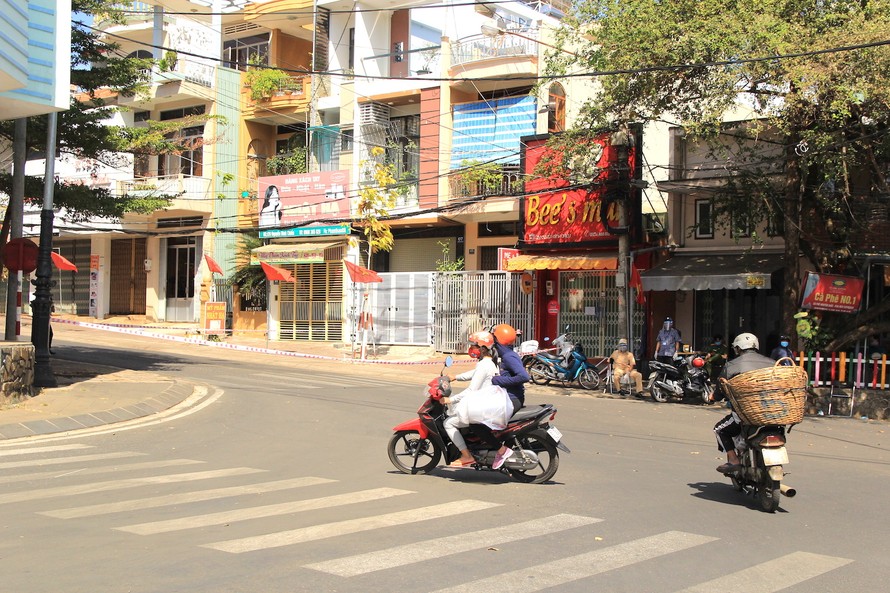 Đường Nguyễn Đình Chiểu, TP Pleiku đã được phong toả.