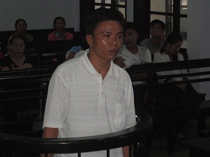 Bị cáo Thuận tại phiên xử sơ thẩm.