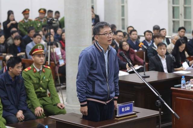 Trịnh Xuân Thanh tại phiên tòa xét xử ông Đinh La Thăng và đồng phạm, đang diễn ra tại TAND TP Hà Nội. 