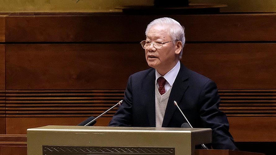 Tổng Bí thư Nguyễn Phú Trọng phát biểu chỉ đạo Hội nghị. Ảnh: Mạnh Thắng