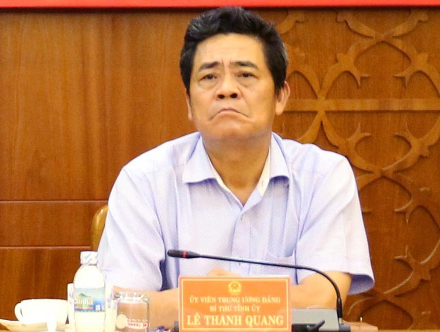 Ông Lê Thanh Quang phát biểu tại một hội nghị. Ảnh Báo Khánh Hoà.