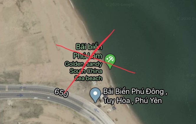 Google Maps thông tin sai sự thật về bãi biển TP Tuy Hoà