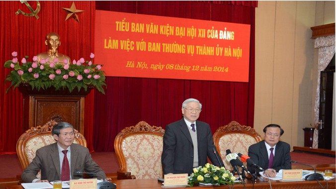Tổng Bí thư Nguyễn Phú Trọng phát biểu tại buổi làm việc. Ảnh: Như Ý.