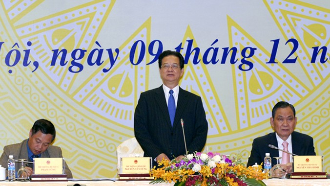 Thủ tướng Nguyễn Tấn Dũng phát biểu tại Hội nghị. Ảnh: Doãn Tấn.