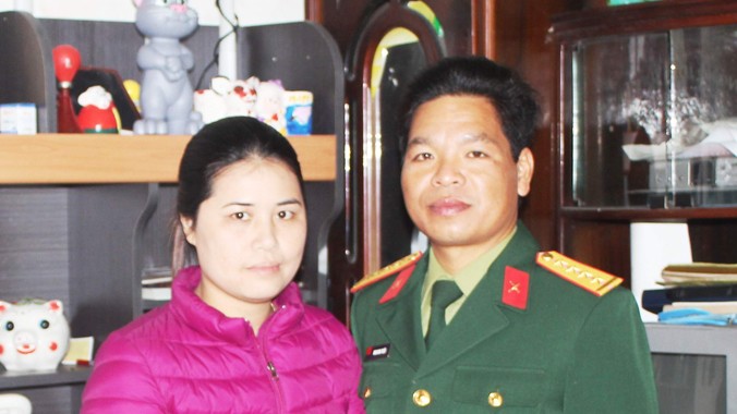 Vợ chồng đại úy Nguyễn Nam Triệu.