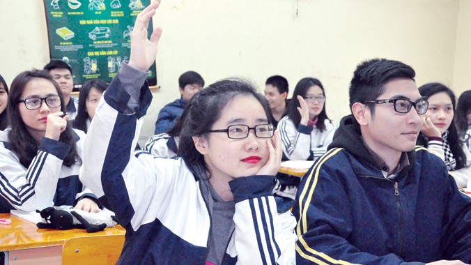Học sinh lớp 12 trường THPT Việt Đức (Hà Nội) sẽ dự thi năm nay. Ảnh: Hồ Thu.
