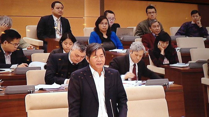 Bộ trưởng Bùi Quang Vinh tại phiên họp ngày 11/3. Ảnh: H. Phúc.