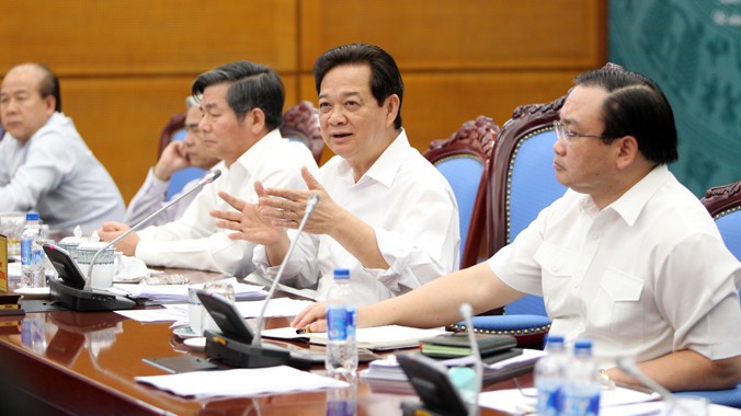 Thủ tướng Nguyễn Tấn Dũng phát biểu kết luận hội nghị. Ảnh: TTXVN.