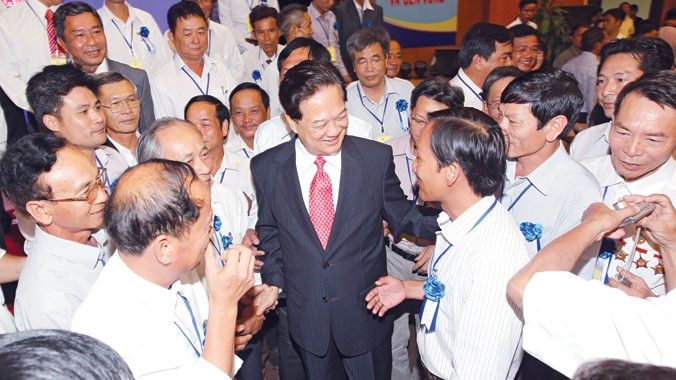 Tại buổi gặp mặt, Thủ tướng Nguyễn Tấn Dũng đánh giá cao những nỗ lực, sáng tạo của các nhà khoa học không chuyên. Ảnh: Đức Tám.