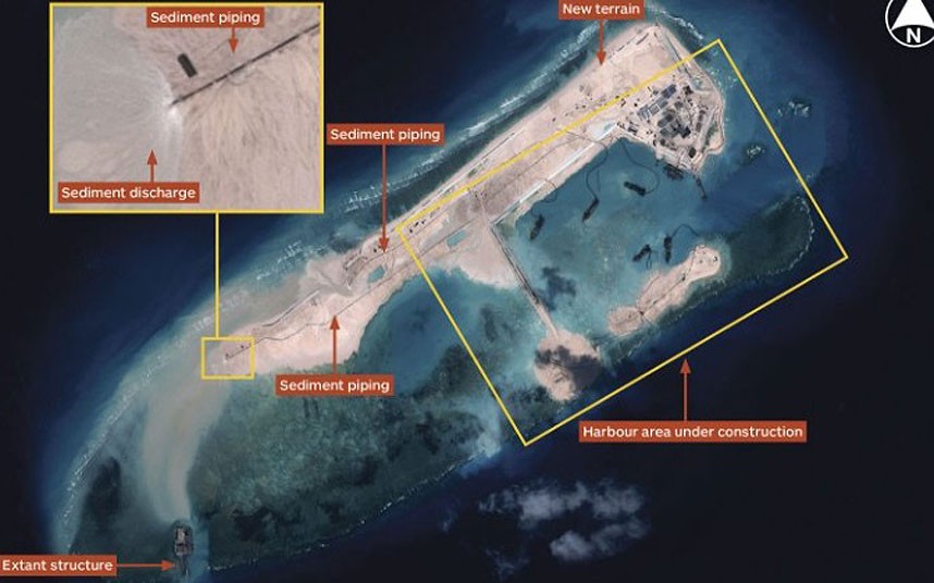 Hoạt động xây dựng phi pháp của Trung Quốc ở đảo Chữ Thập qua ảnh chụp vệ tinh