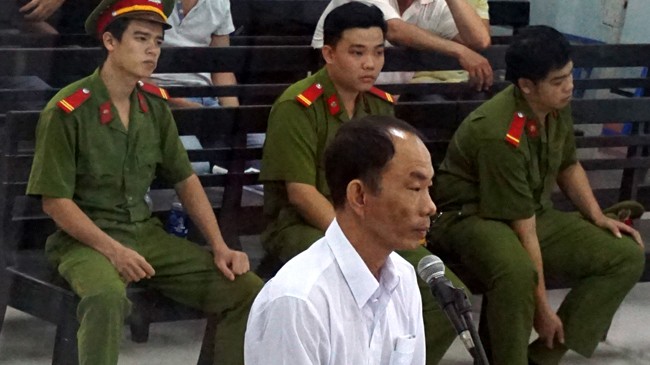 Bị cáo Nguyễn Thành Trung tại phiên tòa.