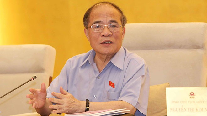 Chủ tịch QH Nguyễn Sinh Hùng đề nghị quy định các ĐBQH không được đi nước ngoài công tác thời gian diễn ra kỳ họp. Ảnh: Phương Hoa - TTXVN.