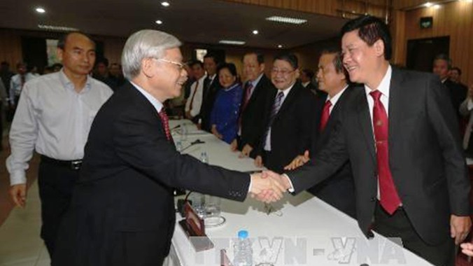 Tổng Bí thư Nguyễn Phú Trọng gặp mặt doanh nhân tiêu biểu TPHCM.
