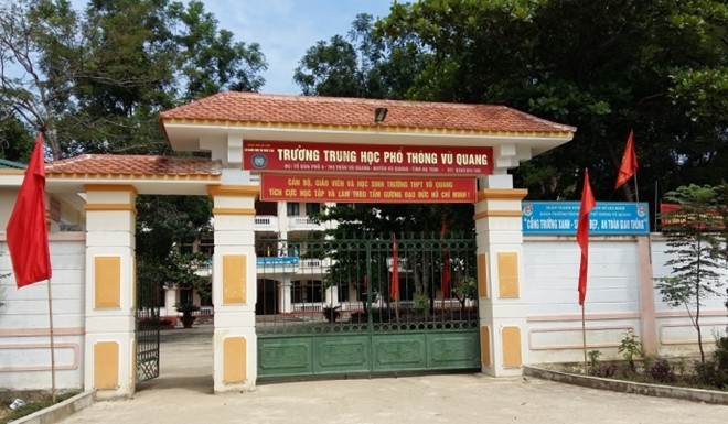 Trường THPT Vũ Quang (Hà Tĩnh). Ảnh: Báo Giao Thông.