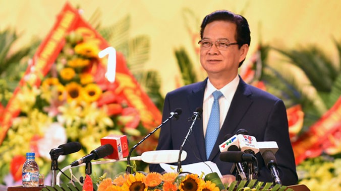 Thủ tướng Nguyễn Tấn Dũng phát biểu chỉ đạo tại Đại hội Đảng bộ thành phố Hải Phòng.