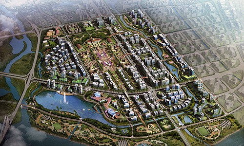 Phối cảnh dự án đầu tư xây dựng Hạ tầng kỹ thuật Khu Trung tâm hành chính, chính trị TP Hải Phòng nằm ở phía Bắc sông Cấm