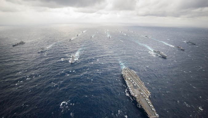 Cụm tác chiến tàu sân bay Mỹ luôn thường trực ở châu Á-Thái Bình Dương. Ảnh: US Navy.