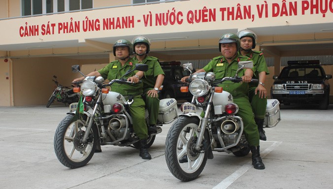 Lực lượng Cảnh sát 113 tham gia tuần tra kiểm soát trên địa bàn được giao. Ảnh: Việt Văn.