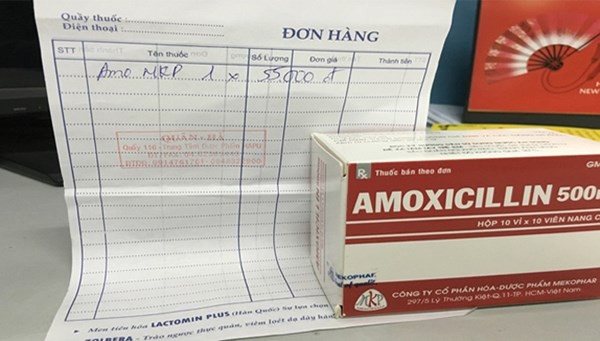 Thuốc kháng sinh mua tại chợ thuốc tân dược Hapu không hóa đơn.