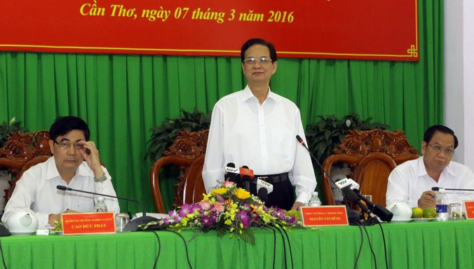 Thủ tướng Nguyễn Tấn Dũng kết luận hội nghị. Ảnh: Duy Khương.