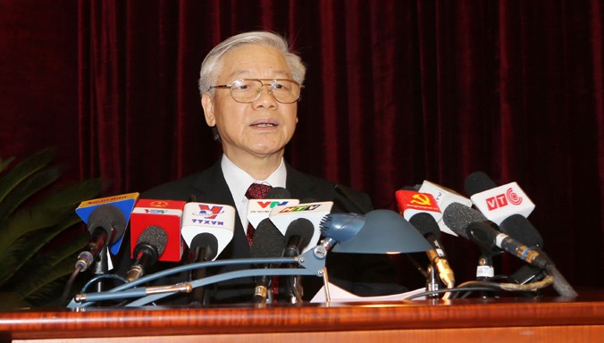 Tổng Bí thư Nguyễn Phú Trọng phát biểu tại hội nghị. Ảnh: TTXVN.