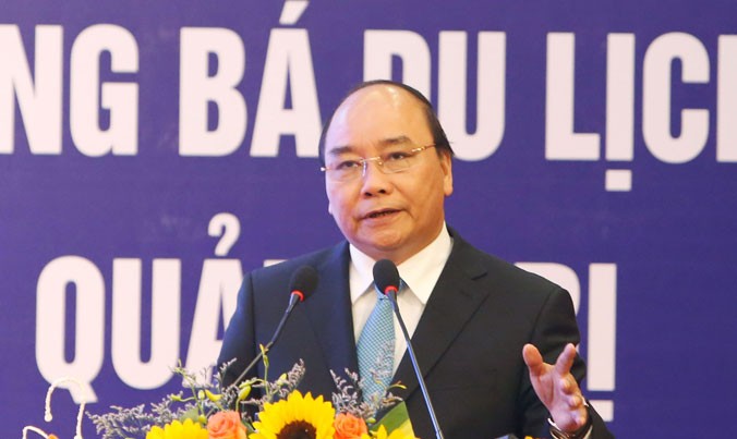 Thủ tướng Nguyễn Xuân Phúc phát biểu tại Hội nghị. Ảnh: TTXVN.