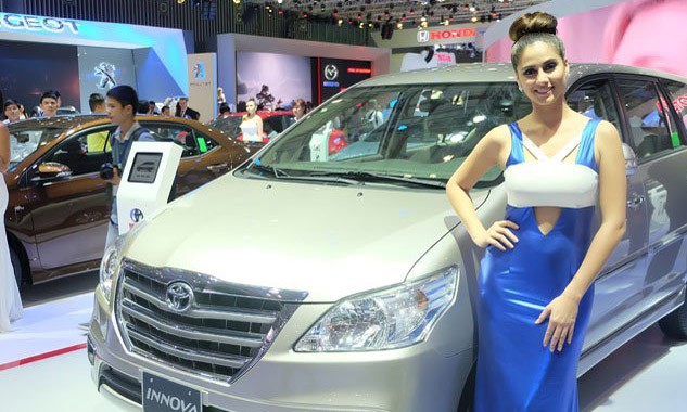 Một mẫu xe Innova của Toyota Việt Nam được giới thiệu tại triển lãm ô tô tại TPHCM. Ảnh minh họa: Kinh tế Sài Gòn