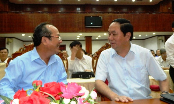 Chủ tịch nước Trần Đại Quang tiếp xúc cử tri quận 1.