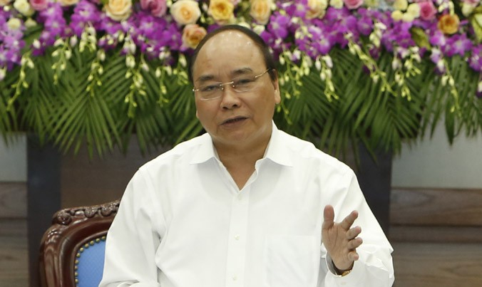 Thủ tướng Nguyễn Xuân Phúc phát biểu tại Hội nghị, ngày 3/6. Ảnh: TTXVN.