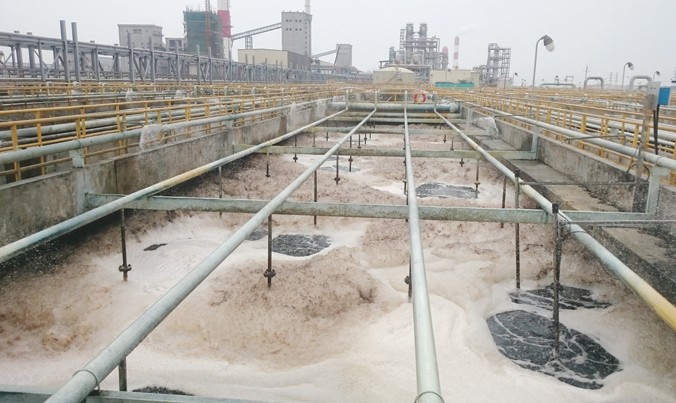 Hệ thống xử lý nước thải tại Formosa. Ảnh: Tuấn Nguyễn.