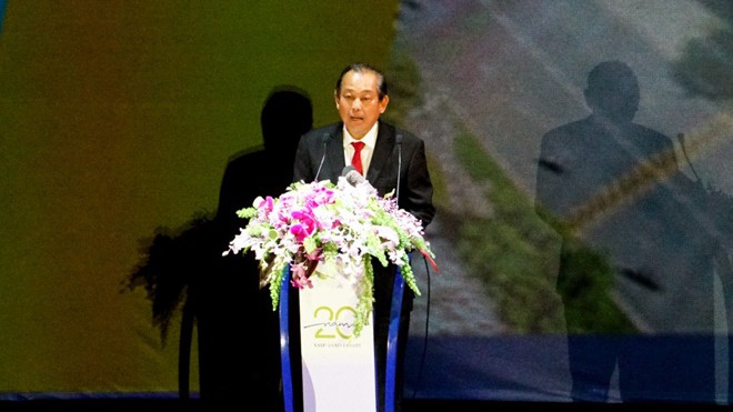 Phó Thủ tướng Thường trực Trương Hòa Bình phát biểu tại lễ kỷ niệm.