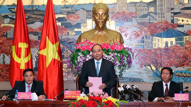 Thủ tướng Nguyễn Xuân Phúc phát biểu chỉ đạo. Ảnh: Thống Nhất/TTXVN.