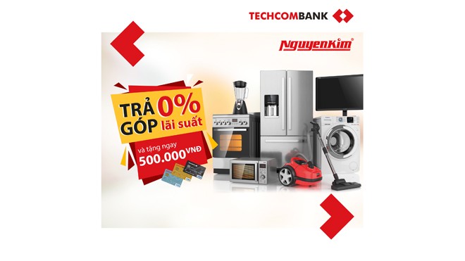 Techcombank hoàn tiền mua sắm tại Nguyễn Kim