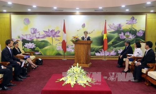 Công bố chiến lược hợp tác phát triển Việt Nam - Thụy Sĩ giai đoạn 2017 - 2020. Ảnh: TTXVN