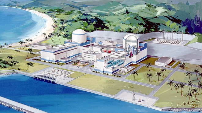 Mô hình dự án nhà máy điện hạt nhân Ninh Thuận I. Ảnh: dienhatnhan.com.vn.