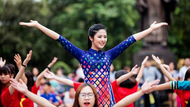 Hoa hậu Ngọc Hân trong một lần tham gia sự kiện “Nhảy vì sự tử tế”.