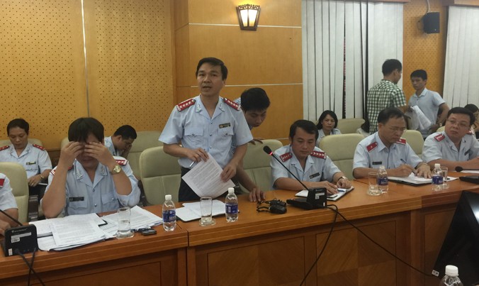 Ông Hoàng Hưng, Phó vụ trưởng Vụ Tổ chức cán bộ - TTCP giải thích về việc bổ nhiệm ông Nguyễn Minh Mẫn tại cuộc họp báo thường kỳ quý 3/2016.