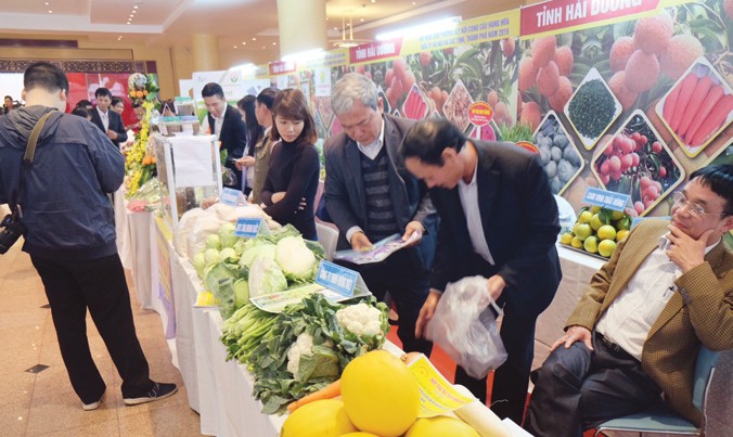 Một số thương hiệu được bảo hộ trong hội nghị kết nối hàng hóa diễn ra tại Hà Nội ngày 1/12.