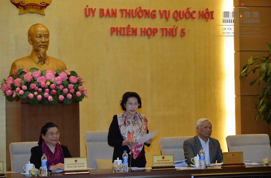 Chủ tịch Quốc hội Nguyễn Thị Kim Ngân phát biểu tại phiên họp. Ảnh: Quốc hội.vn 