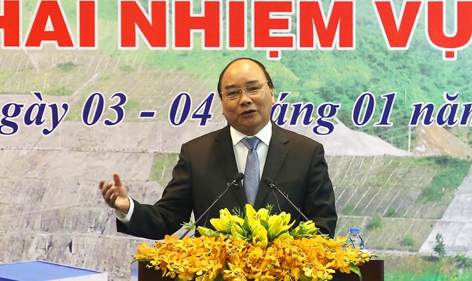 Thủ tướng Chính phủ Nguyễn Xuân Phúc phát biểu tại hội nghị. Ảnh: Như Ý.